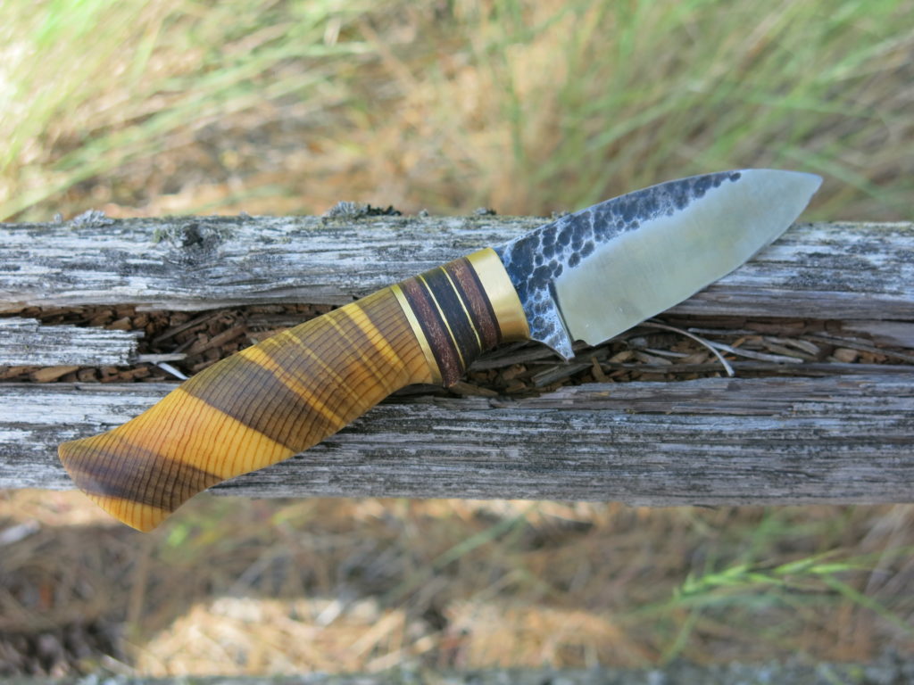 Blue Stain Pine Handle Knife