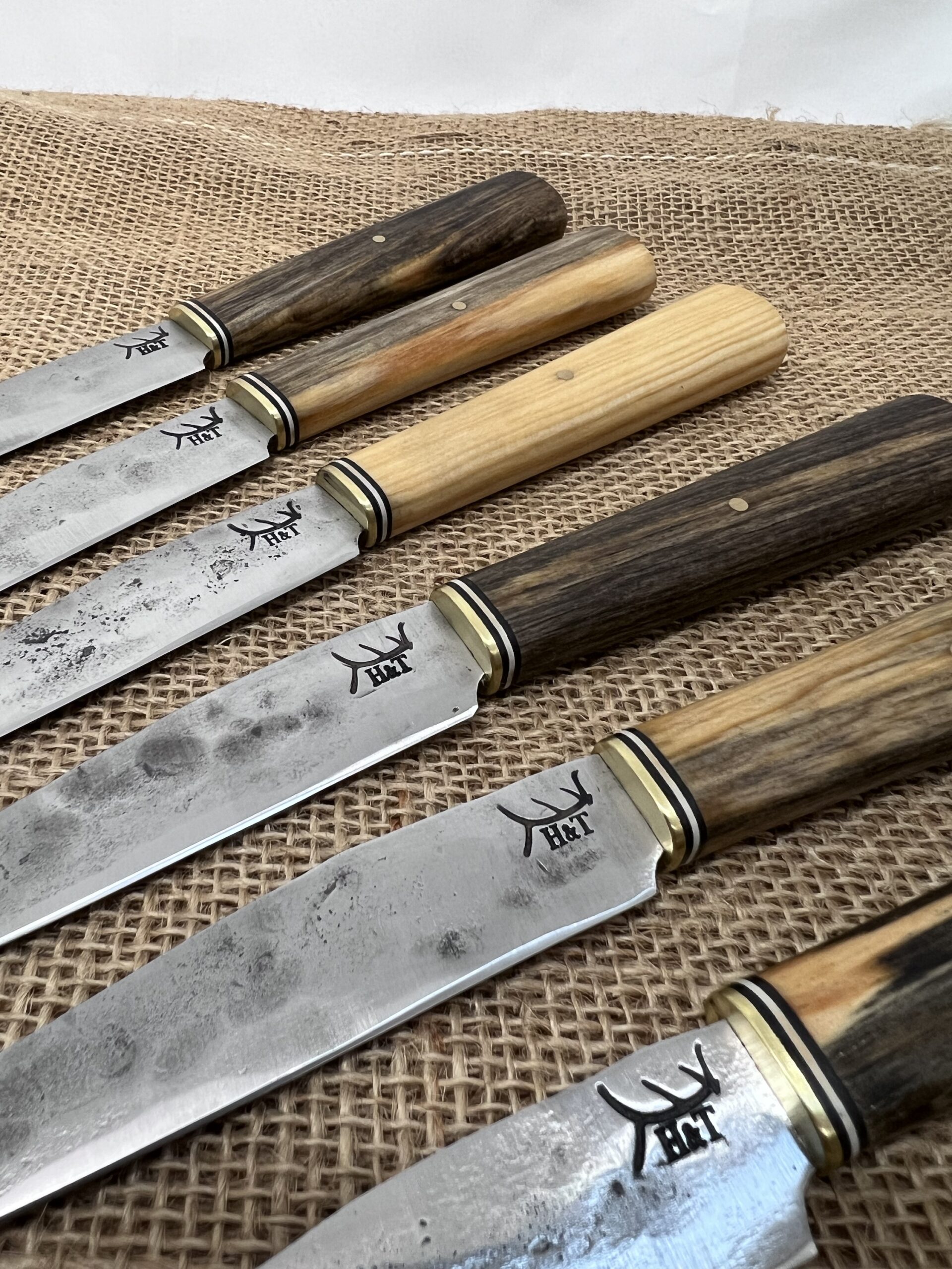 9 Steak Knives, Hammer Brand Steak Knives, Gerwood Handle