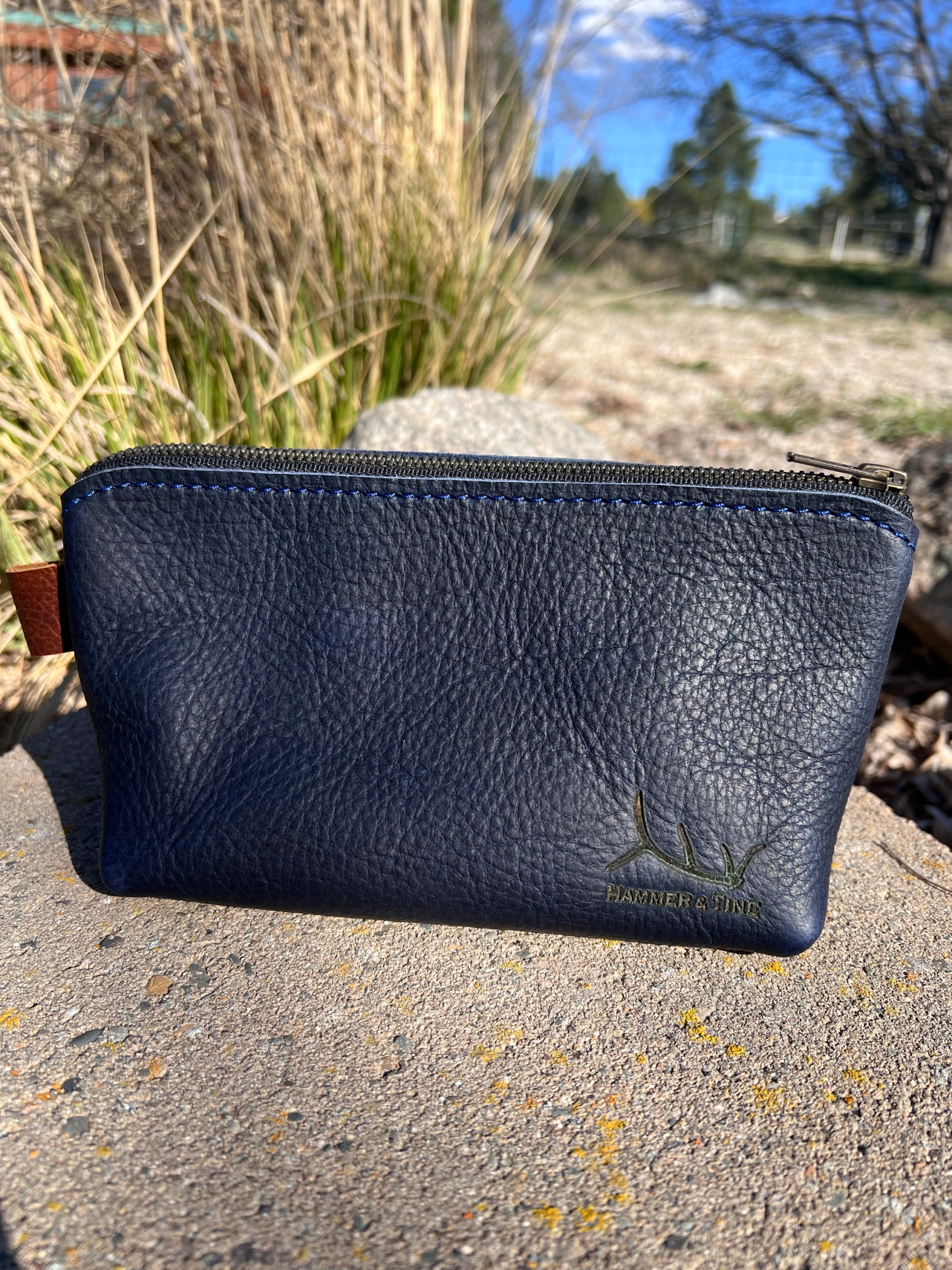 Large Navy Cosmetics Bag